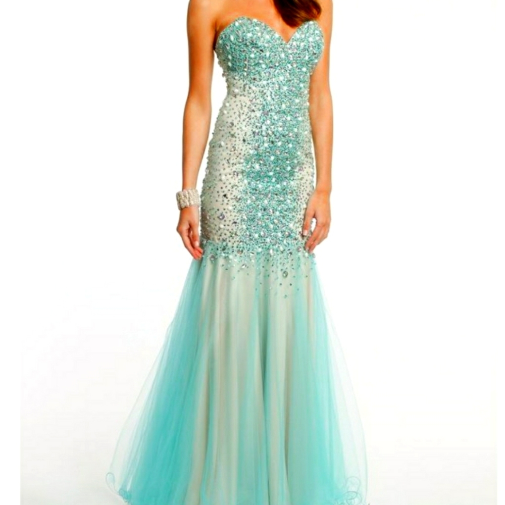 Camille la vie beaded backless mermaid dress